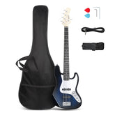 Glarry GJazz Electric 5 String Bass Guitar Full Size - Blue